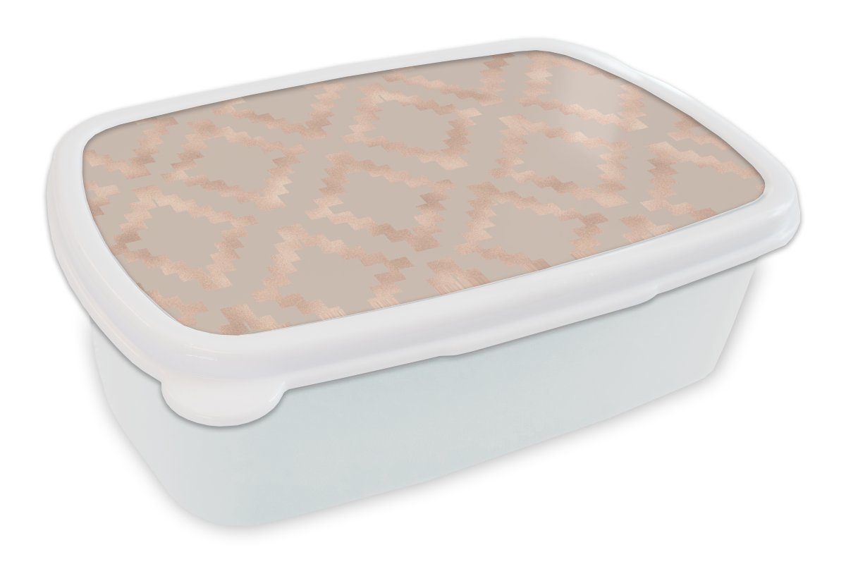 Liste günstiger Produkte MuchoWow Lunchbox (2-tlg), Kunststoff, und Brotbox Mädchen Kinder weiß - Brotdose, und für Beige, Muster für Rosa Erwachsene, Jungs 