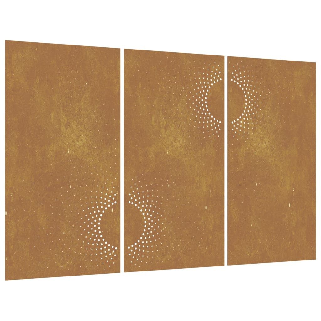 Dekofigur NA 3-tlg Garten-Wanddeko 105x55 cm Cortenstahl Sonnen-Design Gartendek