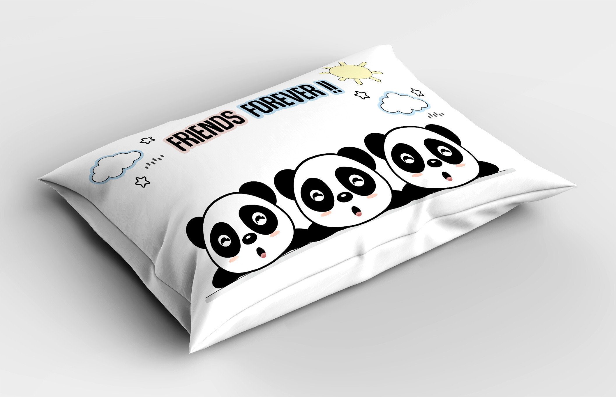 Kissenbezüge Dekorativer Queen Size Für Entwurf Pandas 3 (1 Kopfkissenbezug, İmmer Stück), Gedruckter Abakuhaus Freunde