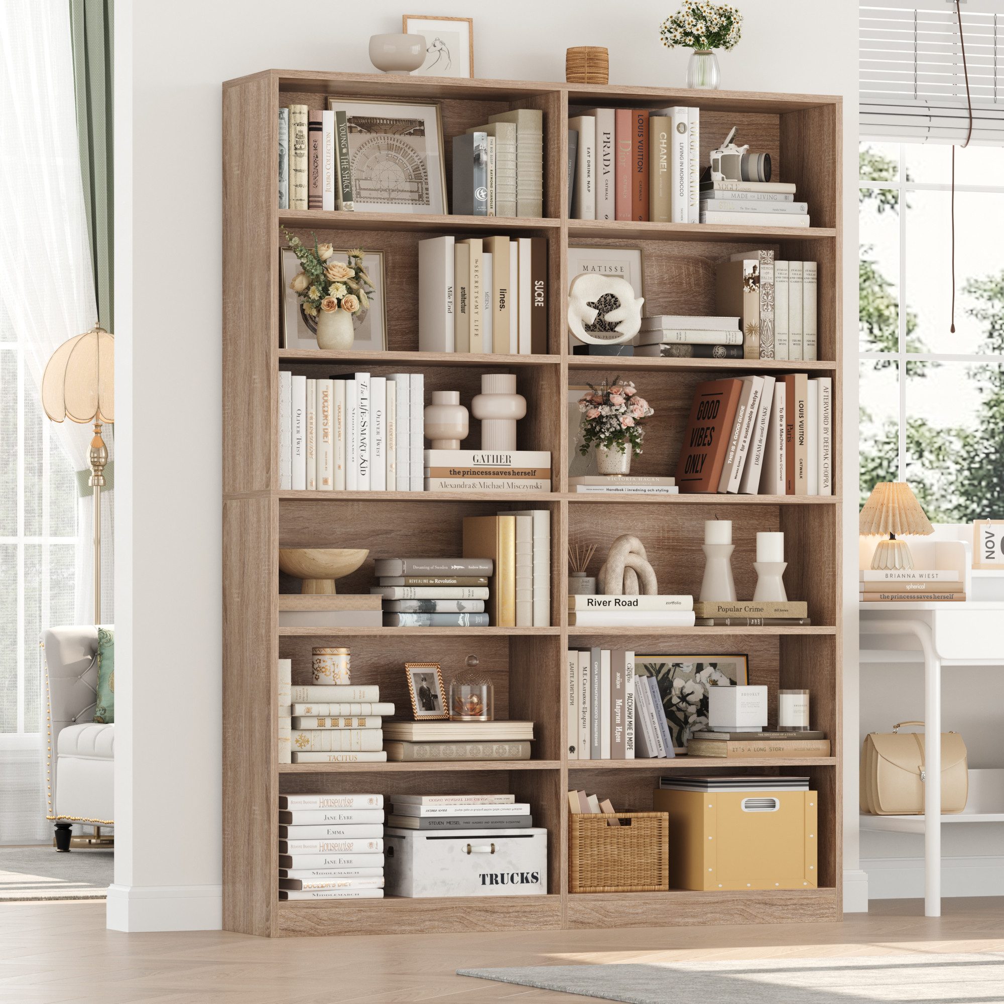 Homfa Bücherregal 188,7cm Standregal Büroregal Raumteiler, mit 12 Fächern, günstig online kaufen