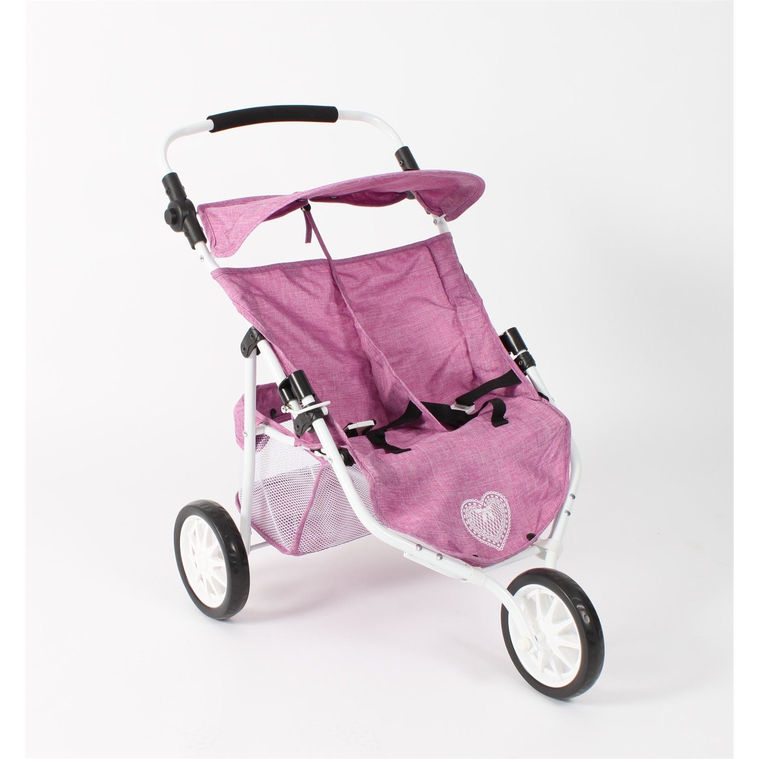 CHIC2000 Puppenwagen 697-62 Zwillings-Jogger Puppenwagen "Jeans pink" günstig online kaufen