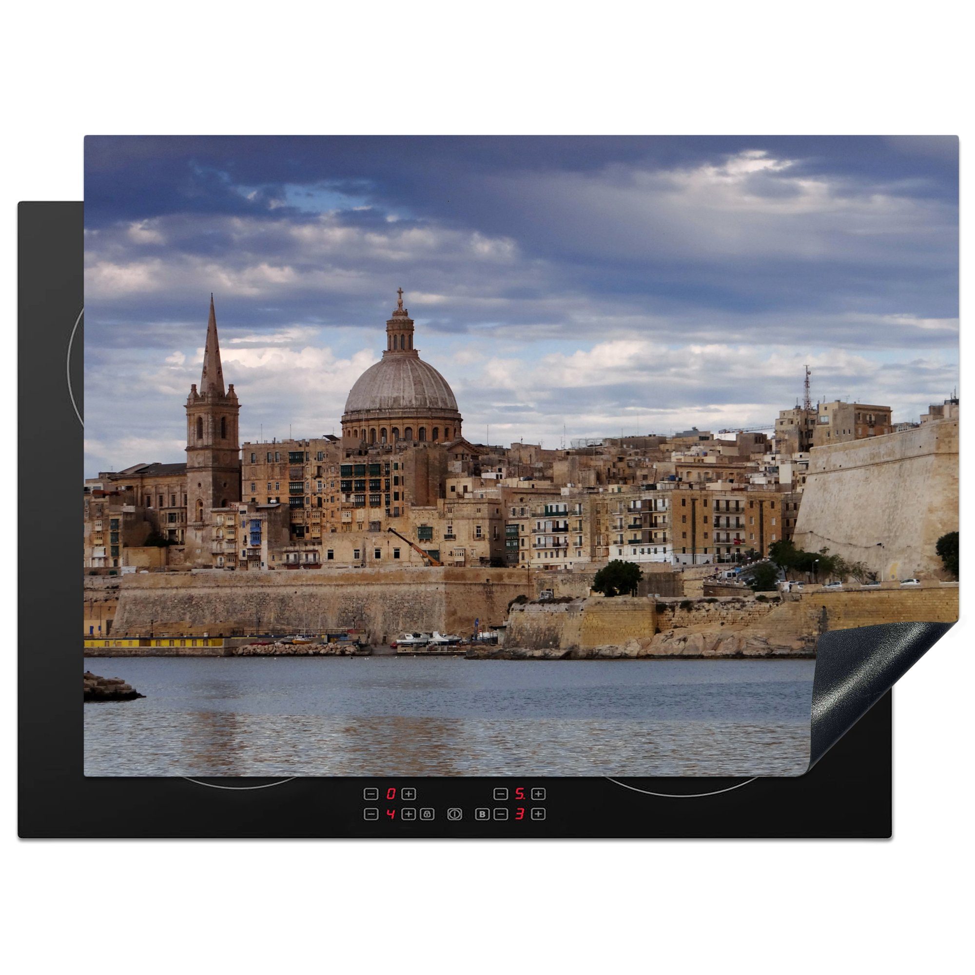Herdblende-/Abdeckplatte MuchoWow tlg), Arbeitsfläche Valletta, Mobile Vinyl, Ceranfeldabdeckung 70x52 cm, nutzbar, (1
