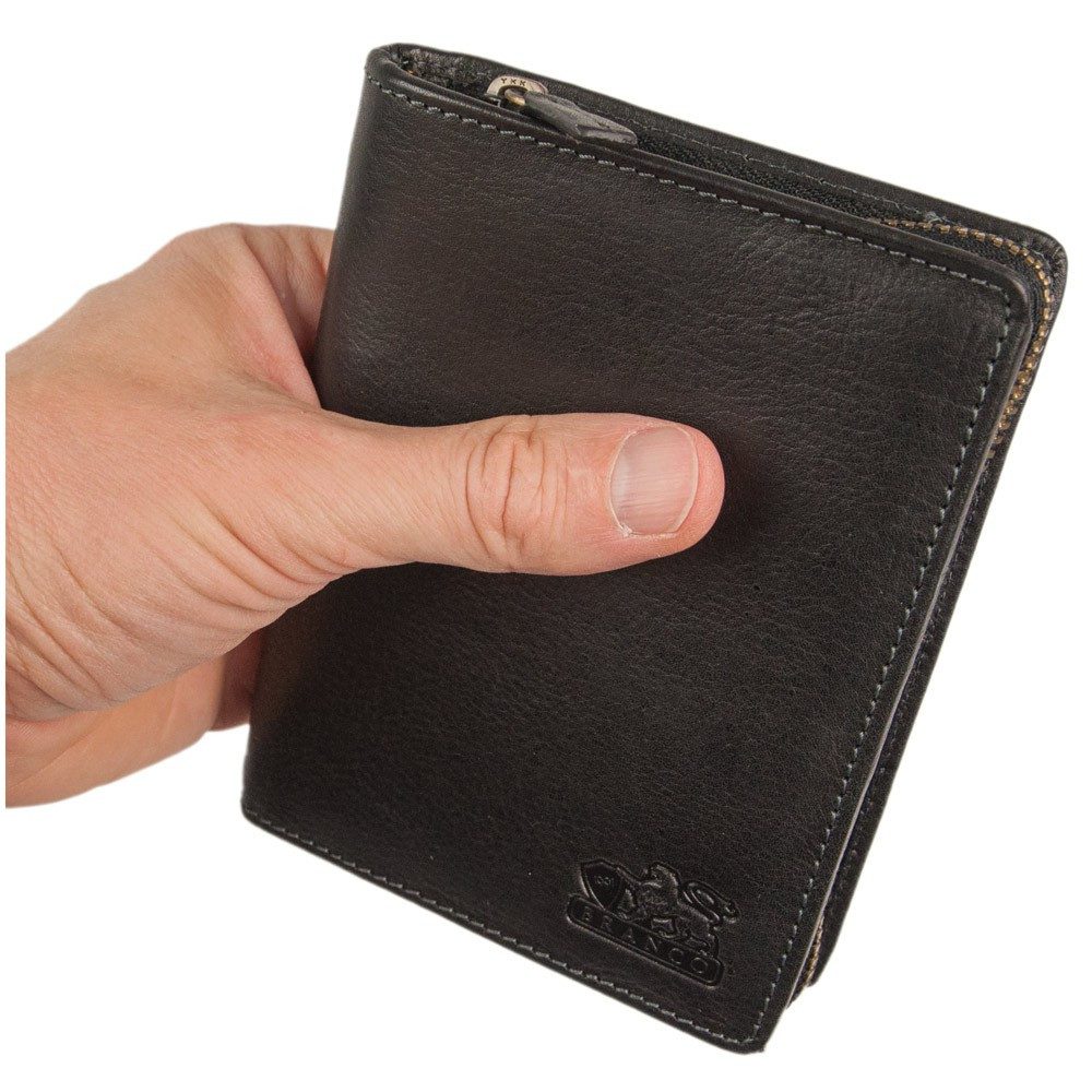 BRANCO Geldbörse Große Herren-Geldbörse / Portemonnaie, Leder, Schwarz, Branco 35009