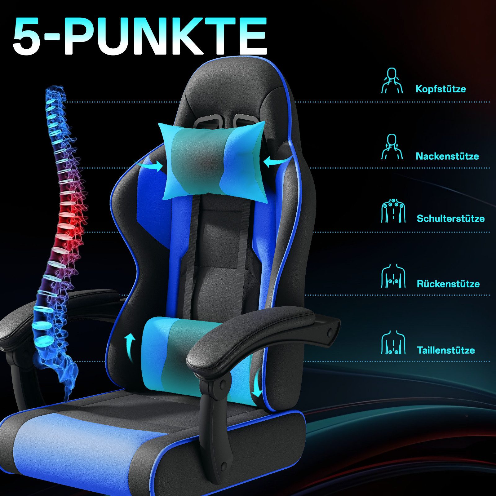 HOMALL Gaming Chair ergonomischer Gaming Stuhl günstig online kaufen