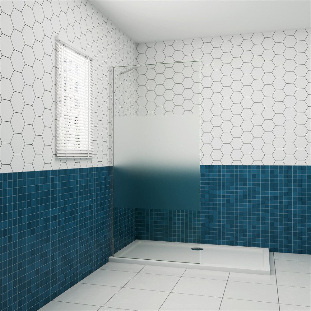 AICA Duschwand Glaswand Walk in Dusche 8mm Glas Duschtrennwand Duschkabine, Einscheibensicherheitsglas, Glas