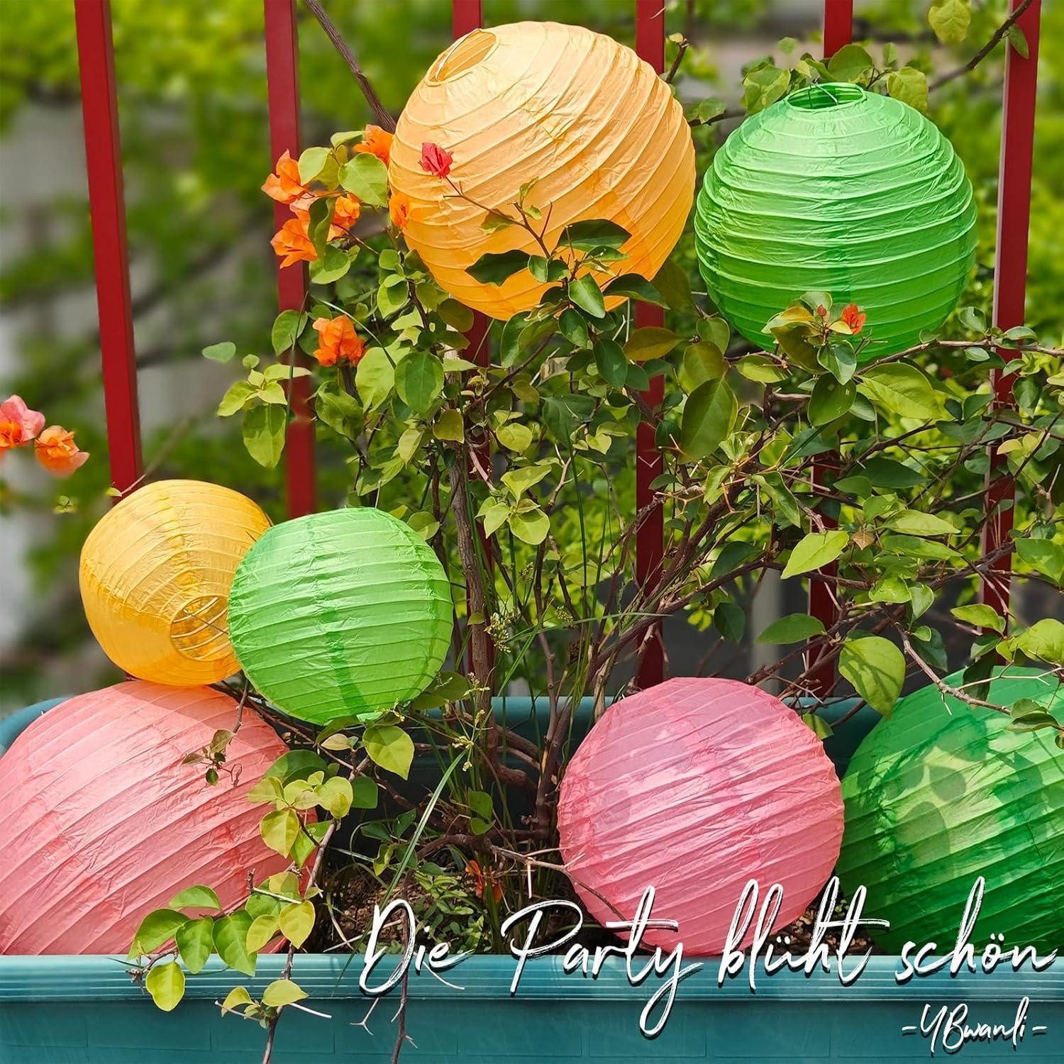 LuxusKollektion Papierlaterne Sommer Party Deko Papierlaterne Hawaii Gartenparty Lampion Gelb Orange
