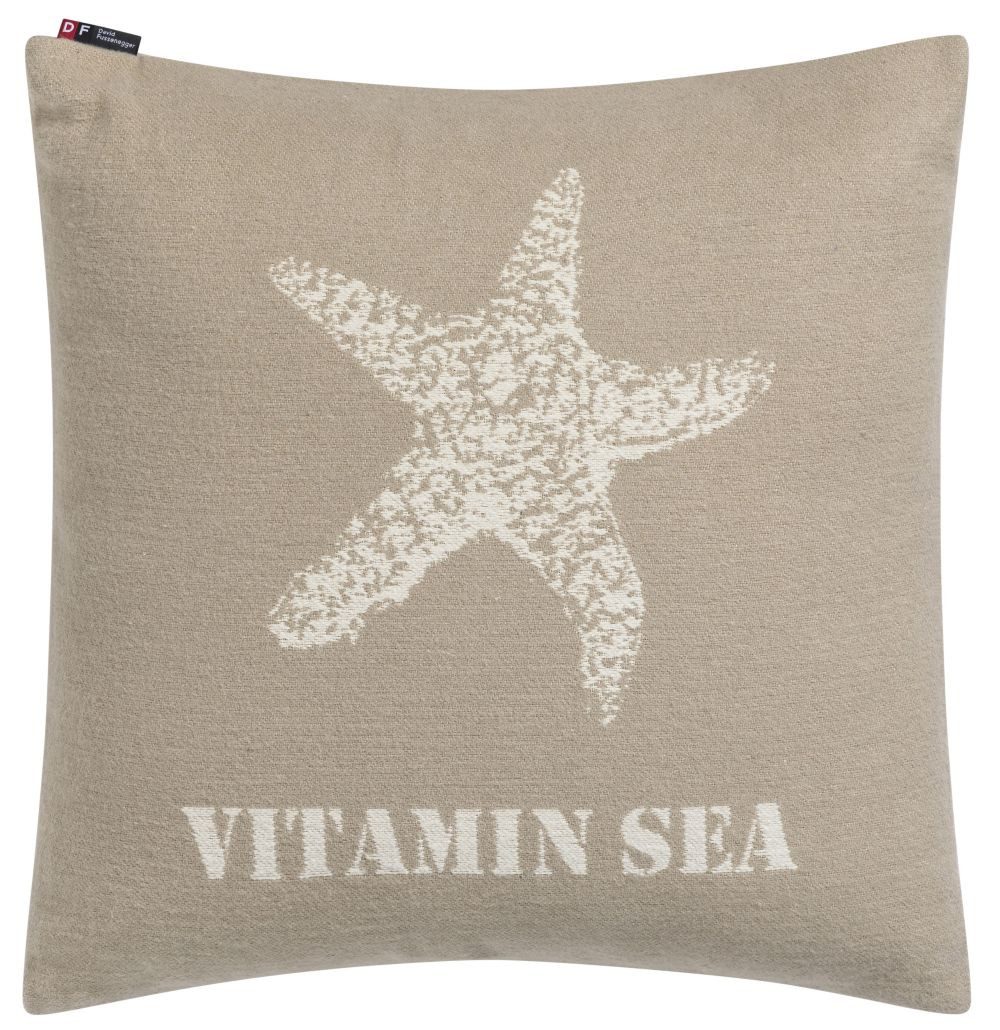 DAVID FUSSENEGGER Kissenhülle Nova 'Seestern Vitamin Sea' 50 x 50 cm Natur- Beige