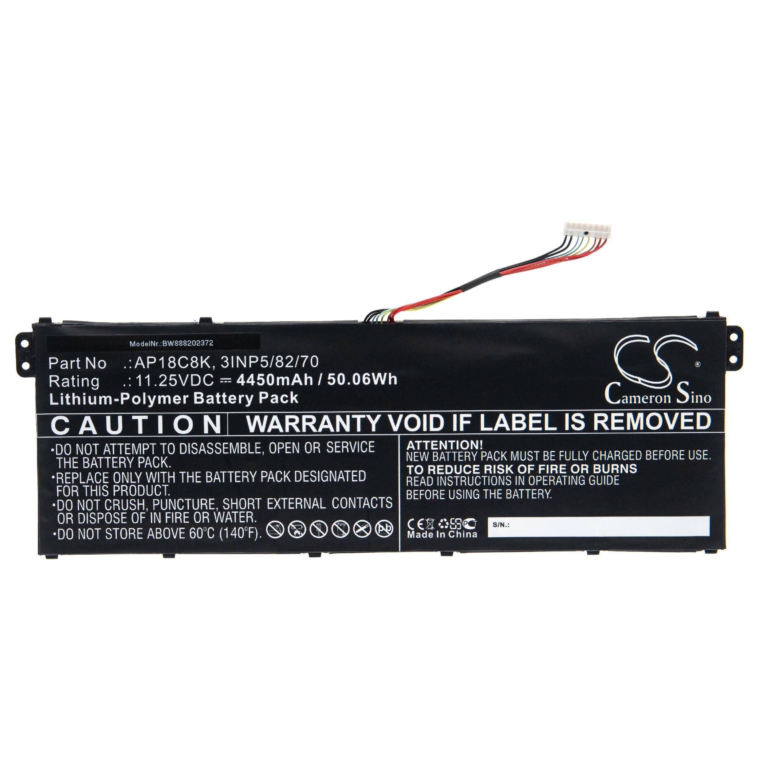 vhbw kompatibel mit Acer Aspire 5 A514-52-58U3 Laptop-Akku Li-Polymer 4450 mAh (11,25 V)