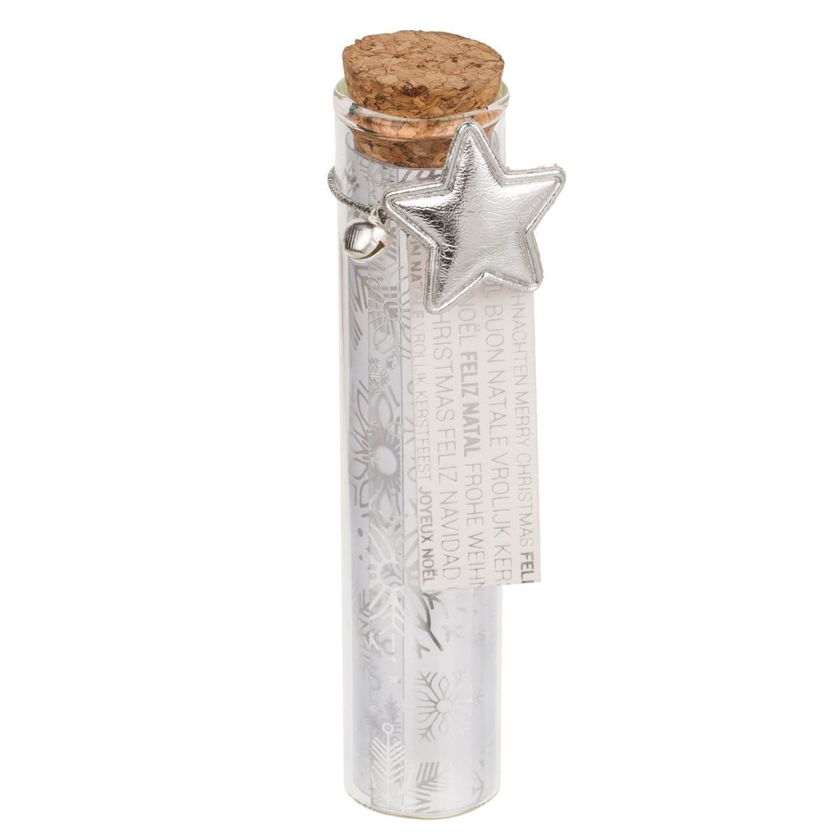 OOTB Dekohänger Glasfläschchen Korkverschluss 11cm Weihnachtsbaumhänger Geldgeschenk, kreative Geschenkidee