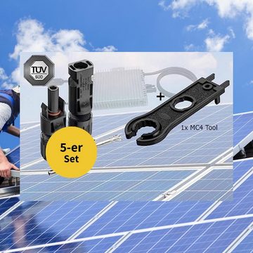 avoltik Wechselrichter MC4 Solar Kabelstecker Solarpanel MC4 Stecker männ.-/weiblich PV IP67, (1 St)