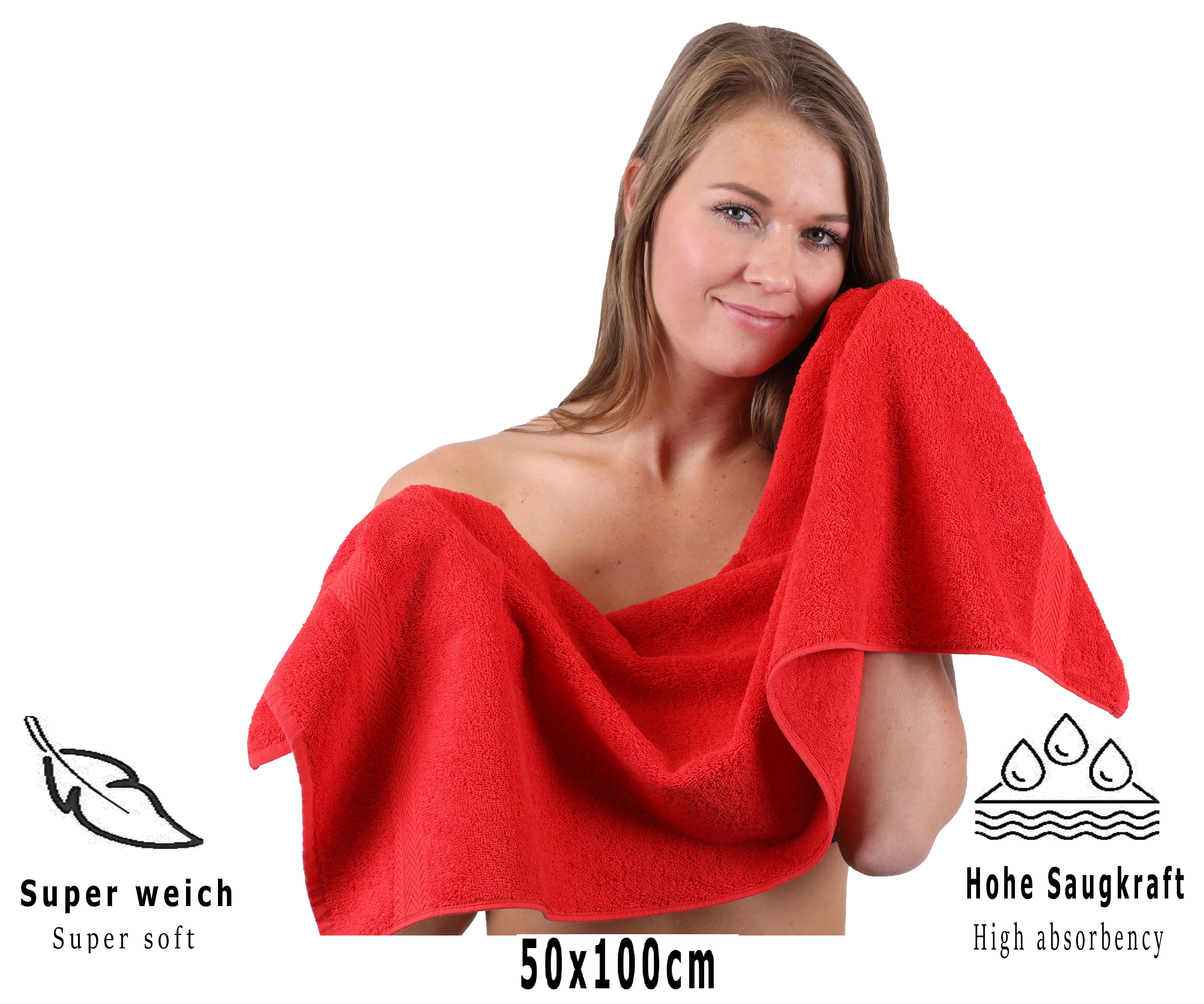 Baumwolle, (6-tlg) rot Handtücher-Set-100% Betz 100% Betz teiliges Baumwolle, PREMIUM Handtuch-Set -6 Handtuch Set