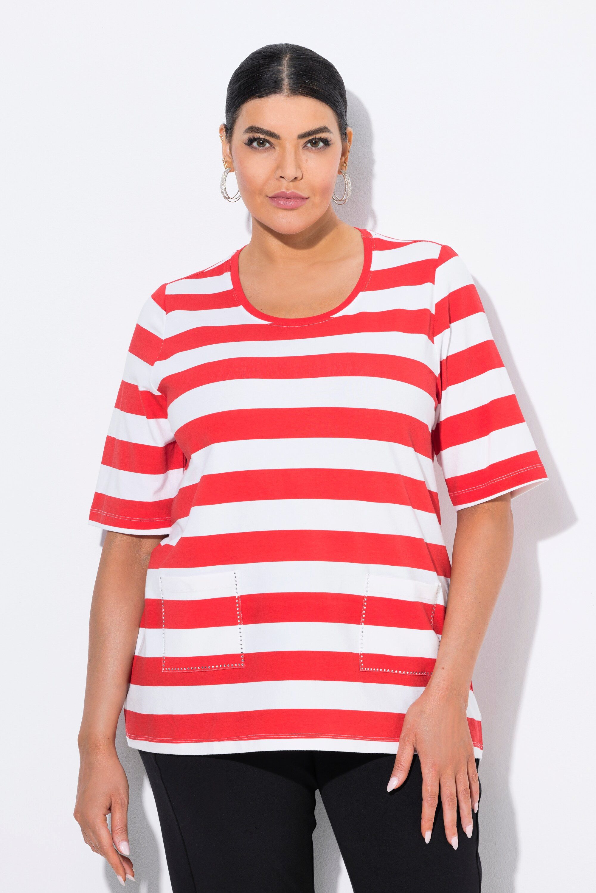 Ulla Popken T-Shirt T-Shirt Ringel Classic günstig online kaufen