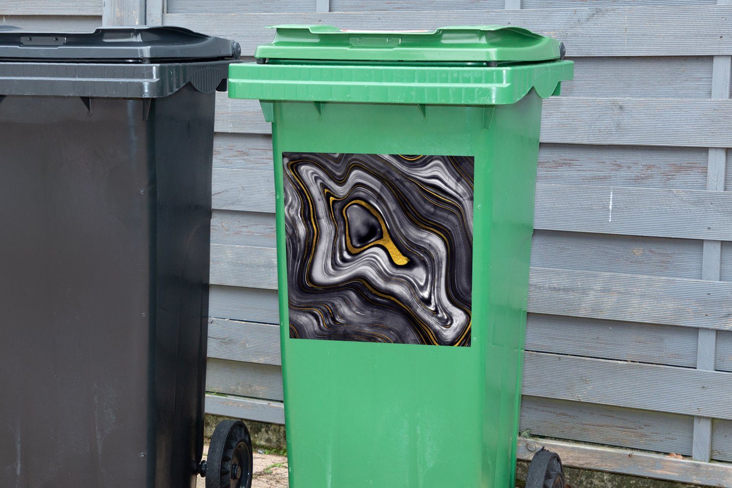Mülleimer-aufkleber, Mülltonne, (1 Achat Container, Wandsticker Steine Marmor - - MuchoWow Abfalbehälter Sticker, - Geode St),