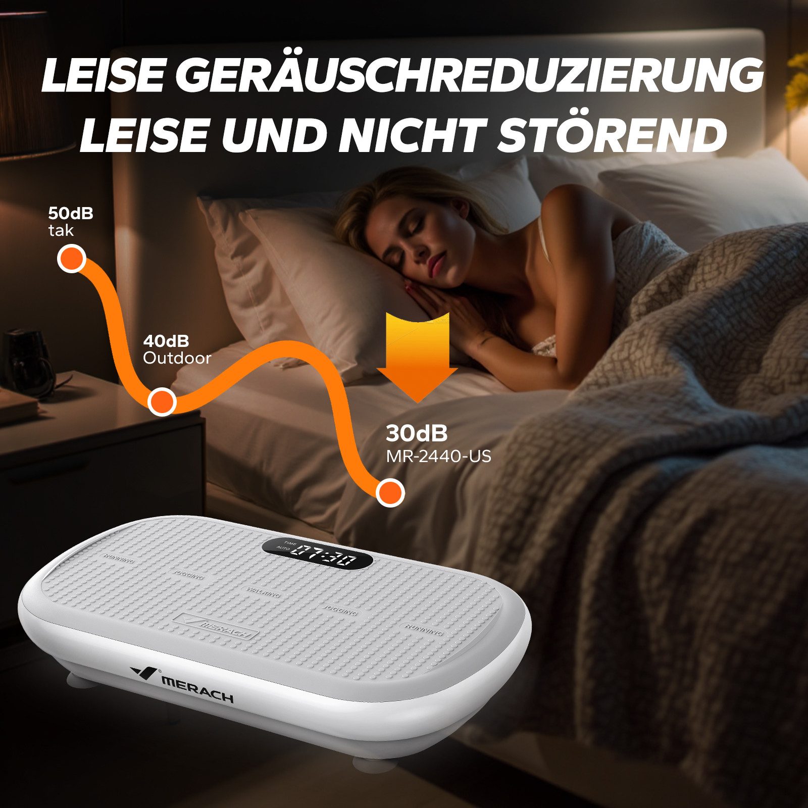 MERACH Vibrationsplatte Bluetooth-Trainingsgerät, bis zu 200 kg belastbar, 200 W, 10 Intensitätsstufen, (1 tlg), Ganzkörpertraining, intensiver Muskelaufbau, robuste Bauweise