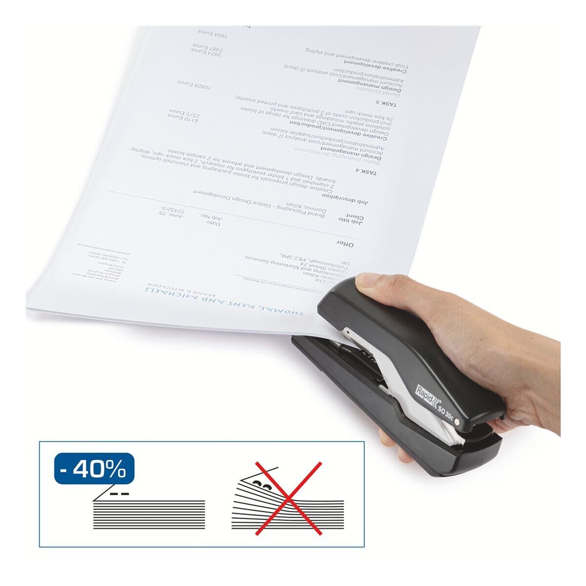 Rapid Heftgerät SO30c, mit Super-Flat-Clinch- und Omnipress®-Techologie