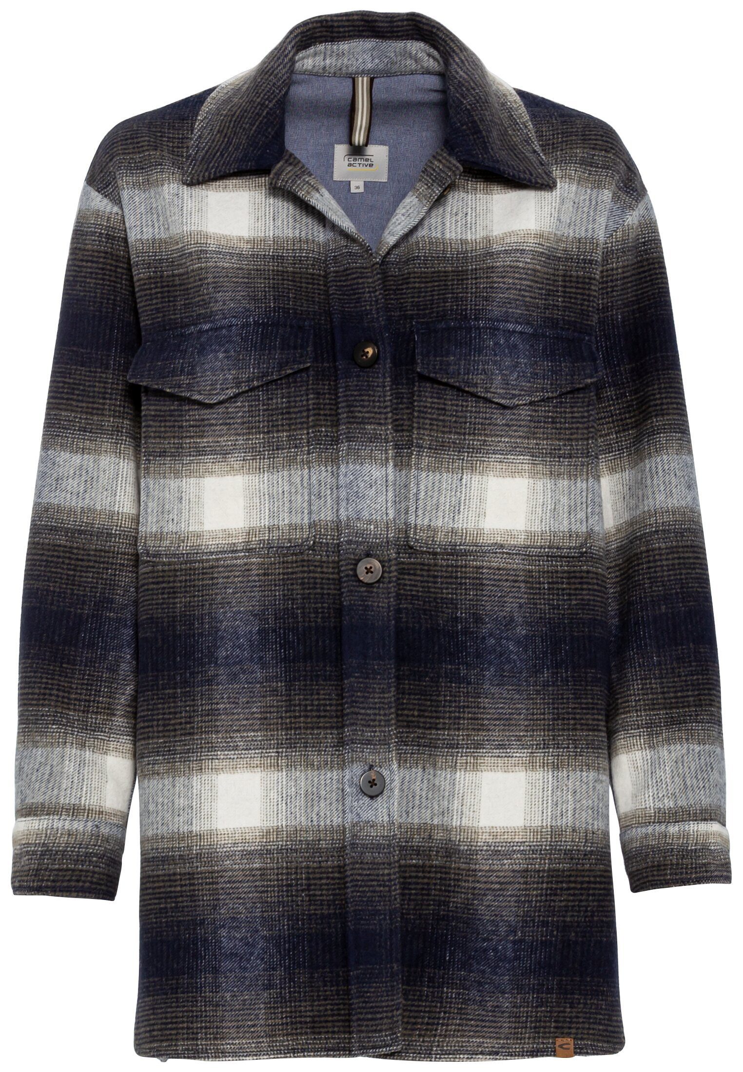 Hemdjacke Kariertes Overshirt aus einem Baumwollmix