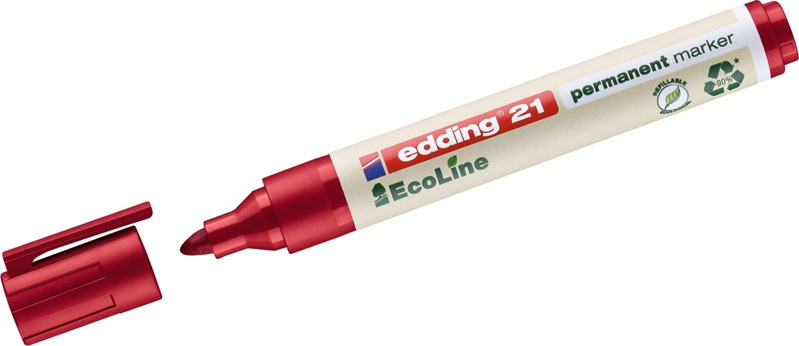 edding Permanentmarker Permanentmarker edding 21 EcoLine nachfüllbar 1,5-3mm rot (10 Stück)
