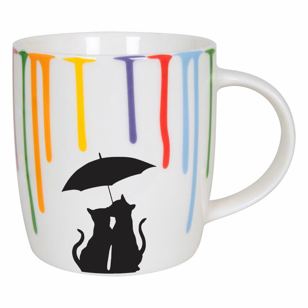 Könitz Becher Rainbowdrops - Cats, 350 ml, New Bone China