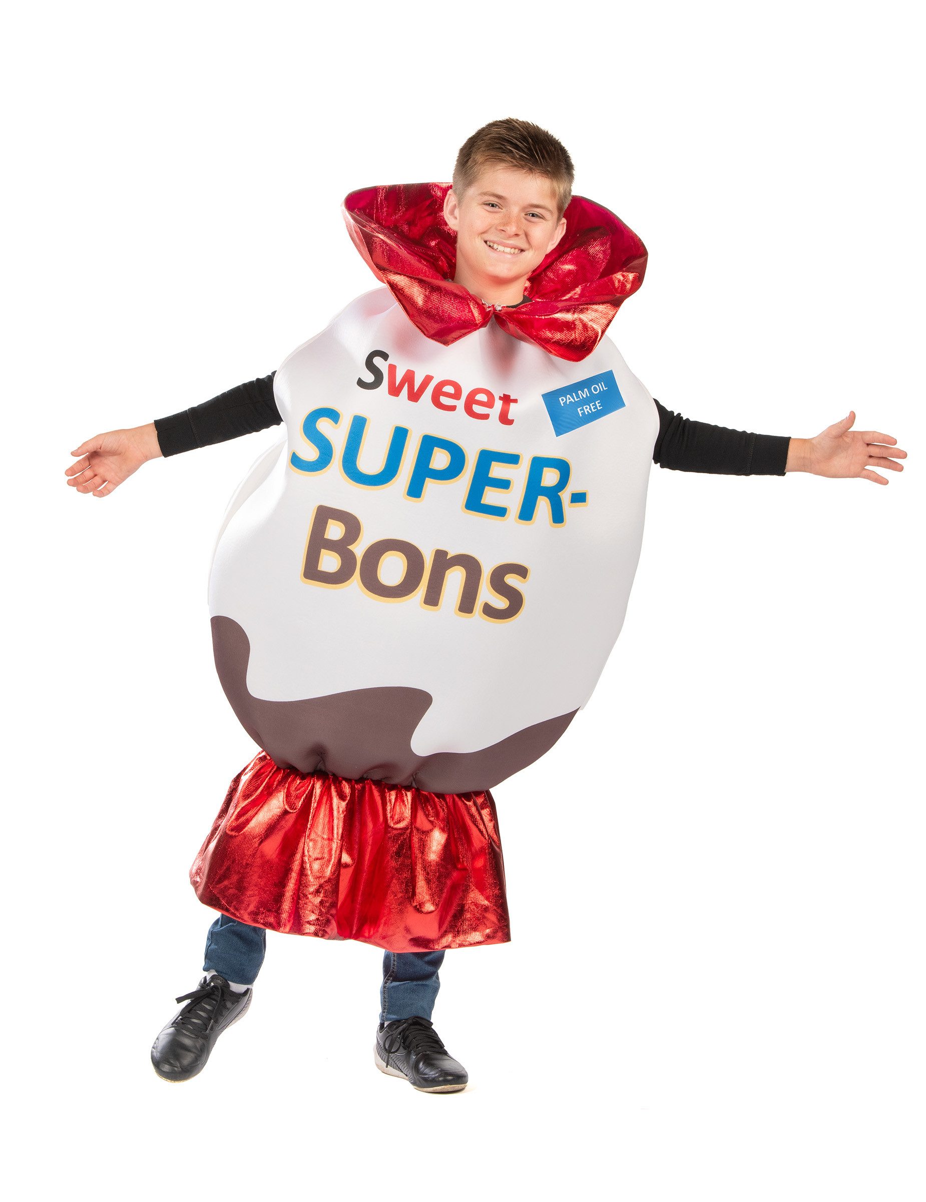 JADEO Kostüm Bonbon Kostüm Kinder weiß-rot