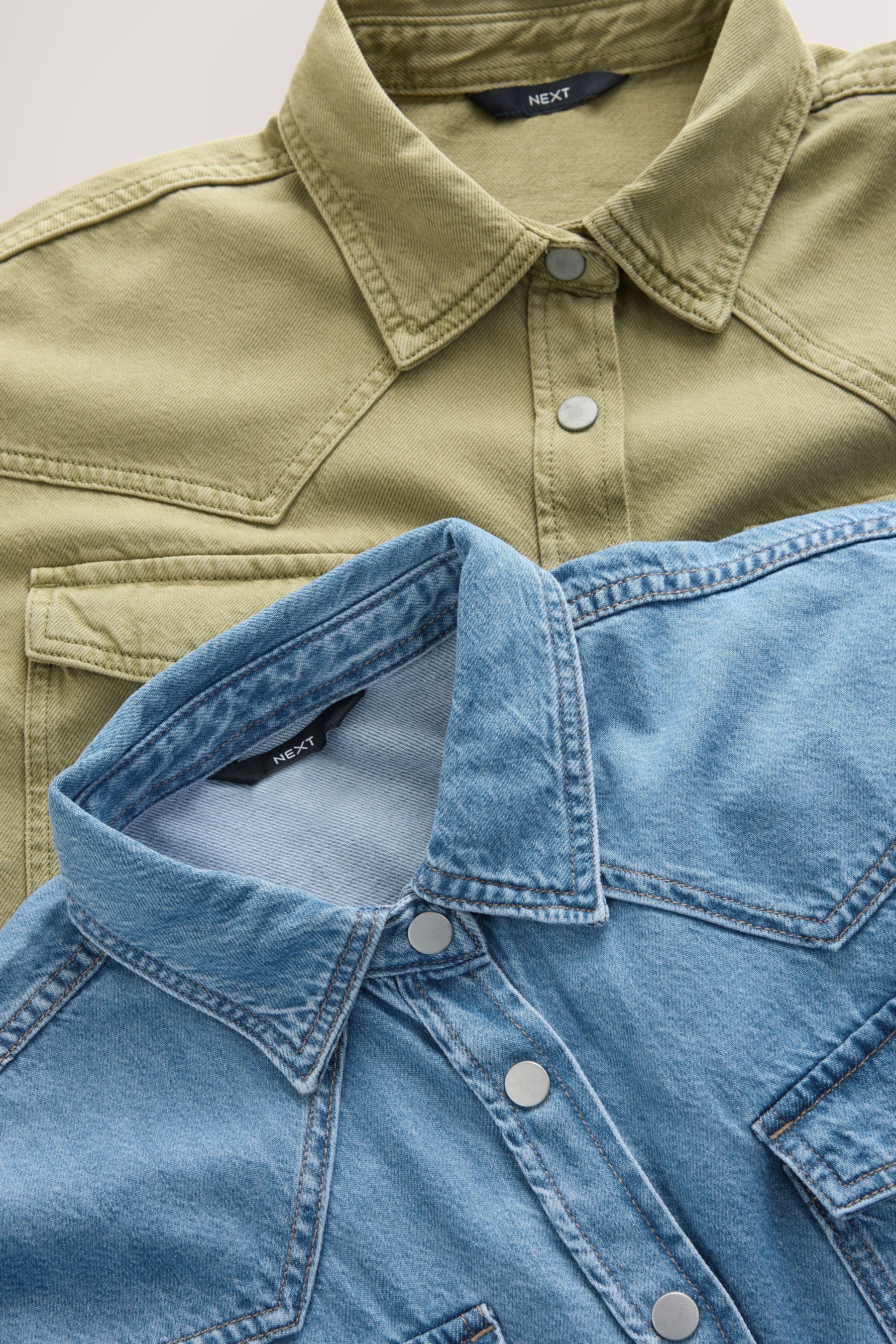 Next Jeanshemd Jeansbluse in Übergröße 2er-Pack (2-tlg)