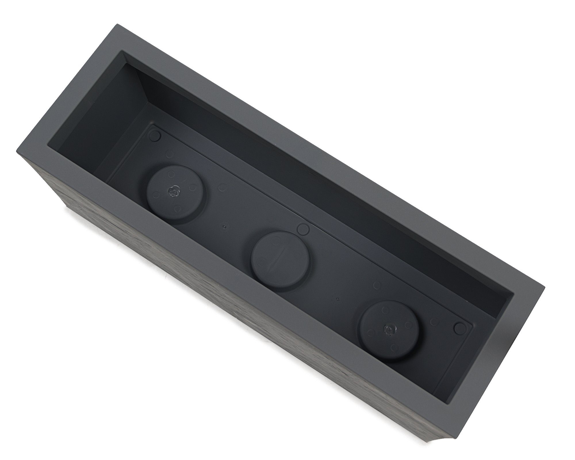 ONDIS24 Pflanzkübel Balkonkasten mit Wasserspeicher, 25L Pflanzvolumen, Pflanzkübel, Vulkan/Basalt, rechteckig, Blumentopf, Balkon Terrasse