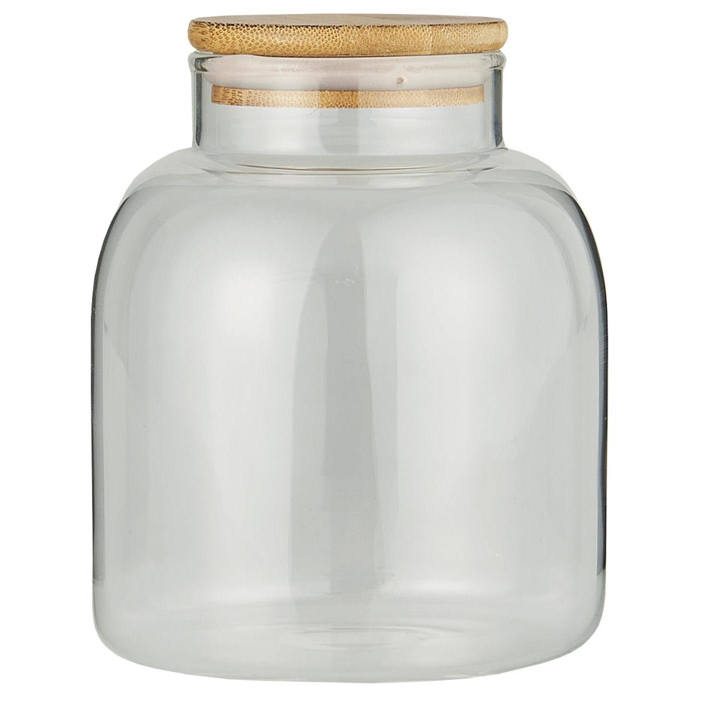 Ib Laursen Vorratsglas Ib Laursen Glaskrug mit Bambusdeckel 15cm, Vorratsglas, Bambus/Glas