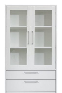 Tvilum Schranktür Glastüren 2er Set PRIMA, B 84 x H 105 cm, Glas, mit weiß mattem Rahmen