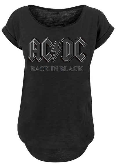 F4NT4STIC T-Shirt PLUS SIZE ACDC Back in Black Print