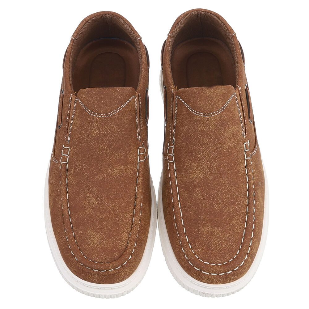 Coolwalk Herren Slipper Slip-On Halbschuh sportlich modern Slipper (92009896) Flach Slipper in Camel – Bild 4 von 5