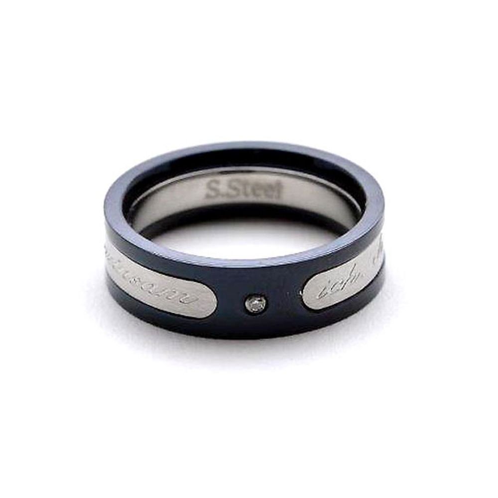 Vivance Partnerring mit Gravur Classic Ring aus Edelstahl mit einem Zirkonia Stein