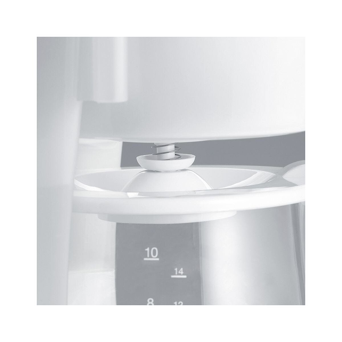 Severin Filterkaffeemaschine KA 4478, Tassen, bis 1.4l 800 mit Glaskanne, 10 weiß Kaffeekanne, Watt 1x4