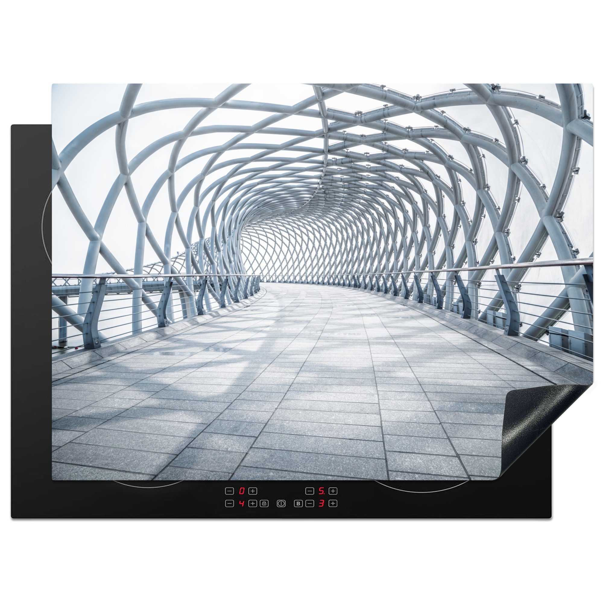 MuchoWow Herdblende-/Abdeckplatte Eine Brücke in Suzhou, Asien, zur Mittagszeit, Vinyl, (1 tlg), 71x52 cm, Induktionskochfeld Schutz für die küche, Ceranfeldabdeckung