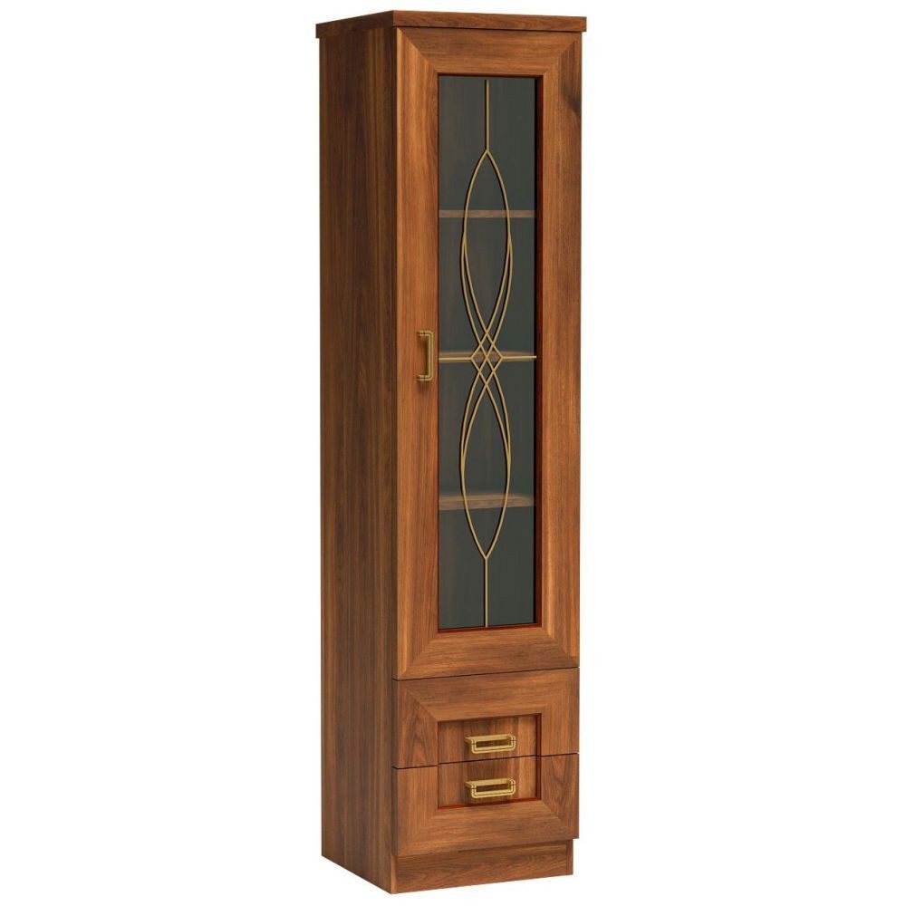 Lomadox Vitrine TEORA-161 in Alt-Eiche Glastür günstig online kaufen