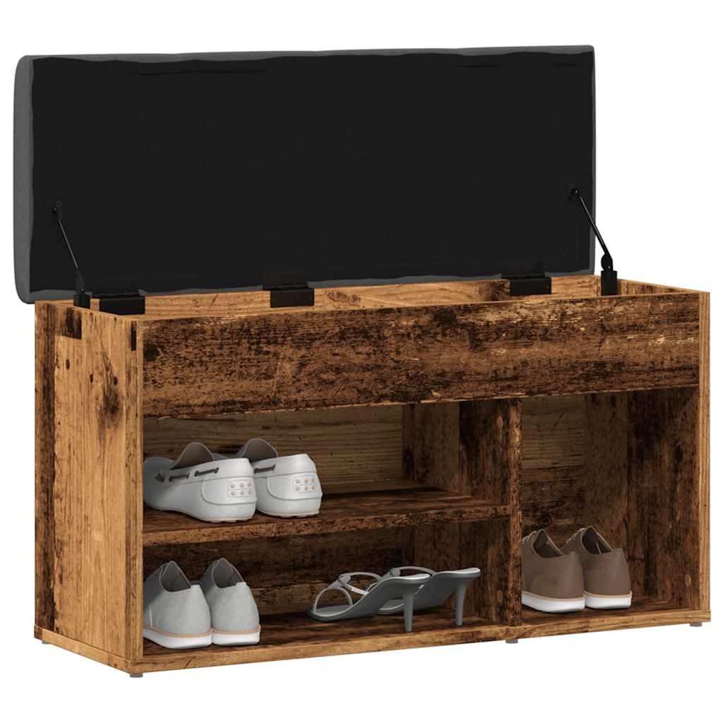 vidaXL Sitzbank Schuhbank Altholz-Optik 82x32x45,5 cm günstig online kaufen