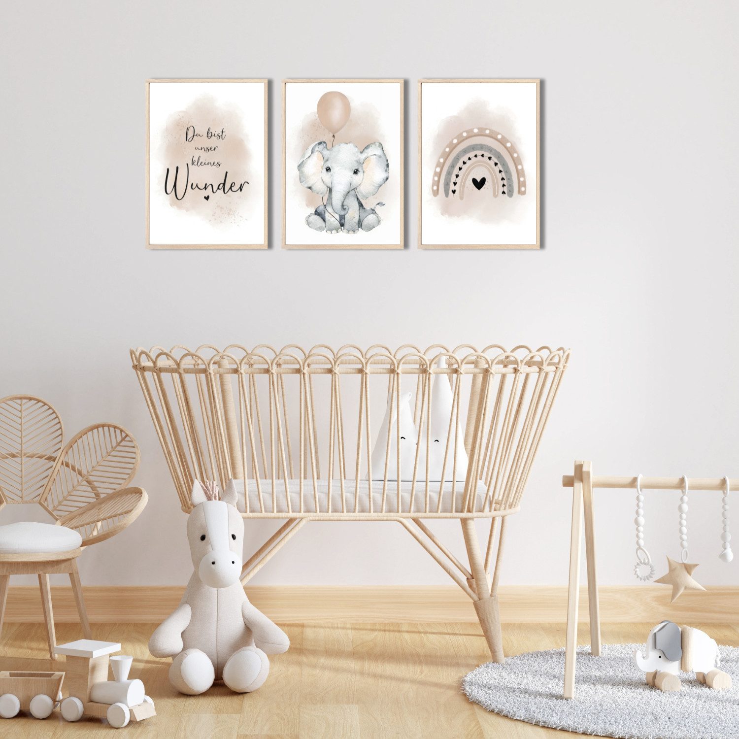 MeinBaby123® Poster Bilder Kinderzimmer, Poster Kinderzimmer Deko, Babyzimmer Deko, Spruch Wandbilder, Boho, Tiere – Bild 2 von 5