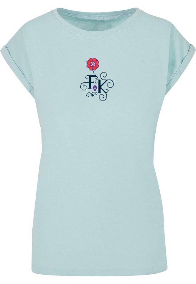 Merchcode T-Shirt Damen Ladies Kahlo Frida Shoulder (1 Extended - -tlg) Pixels Tee