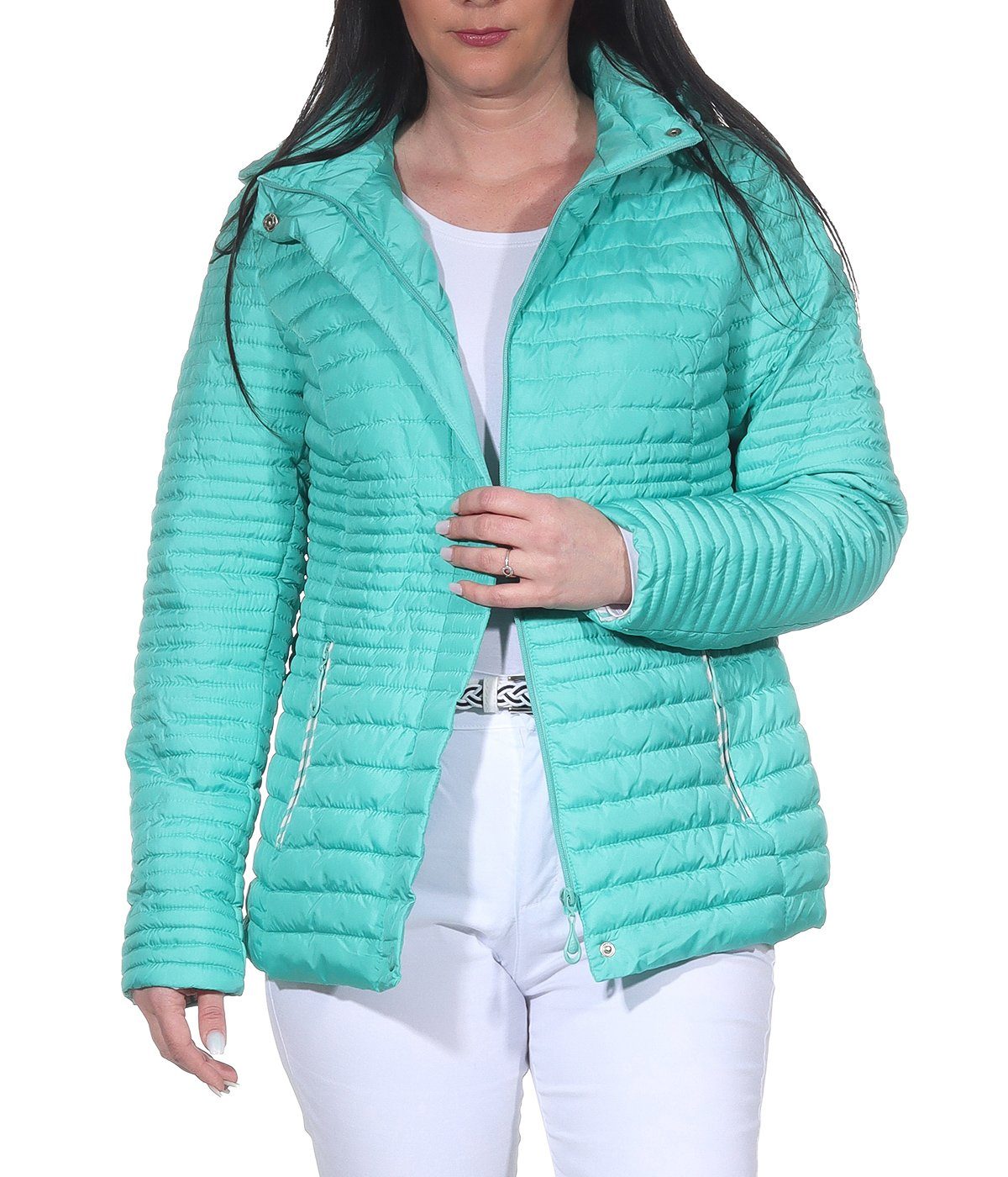 Aurela Damenmode Steppjacke Damen Sommerjacke leichte Outdoor Jacke auch in großen Größen erhältlich, angenehm leichte Übegrangsjacke Mint