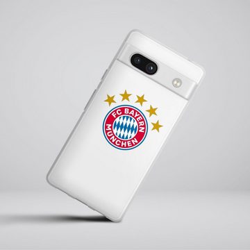 DeinDesign Handyhülle FC Bayern München FCB Sterne FCB Logo mit Sterne - ohne Hintergrund, Google Pixel 7a Silikon Hülle Bumper Case Handy Schutzhülle
