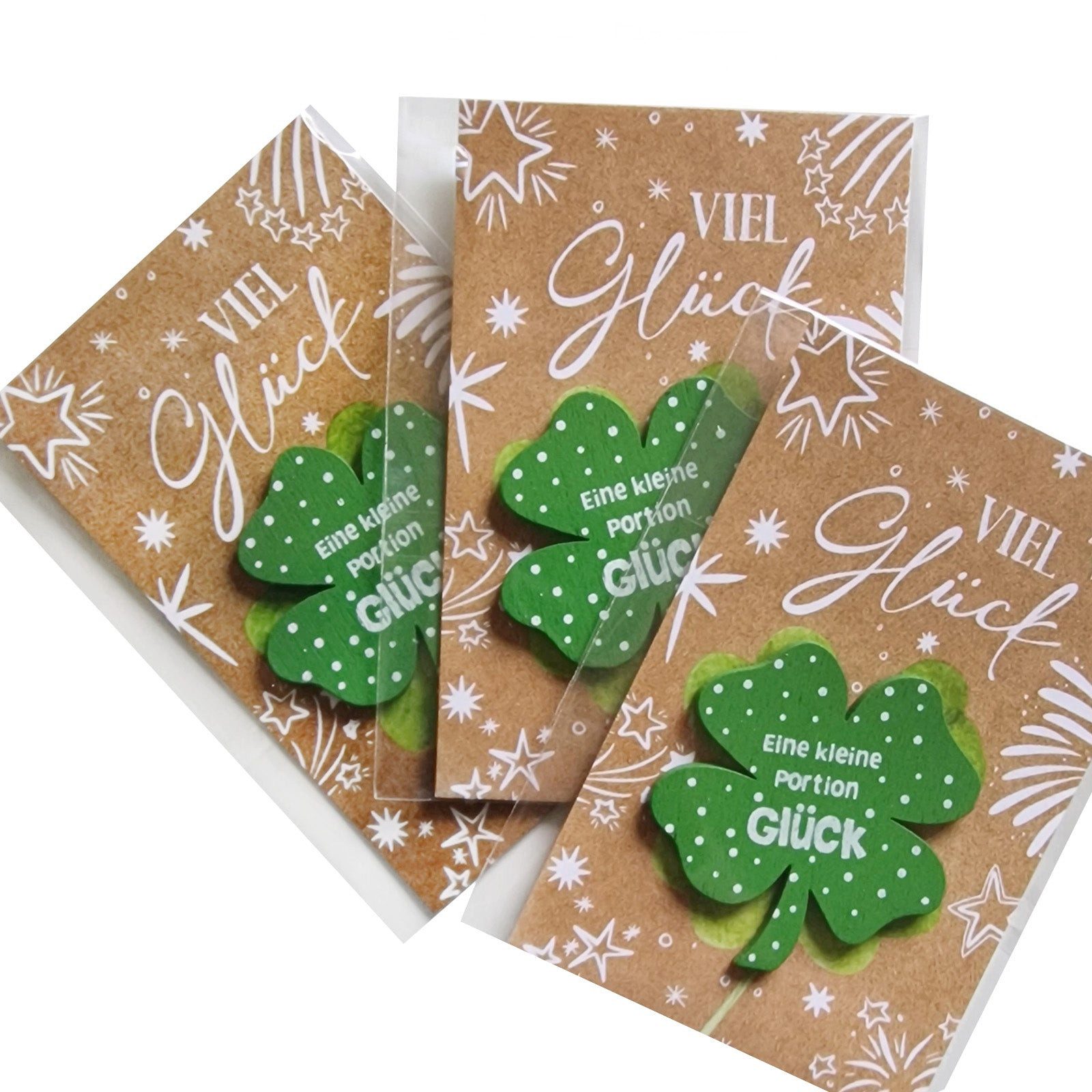 Logbuch-Verlag Dekofigur 3 Mini Glücksbringer Geschenke Glücksklee für Silv günstig online kaufen