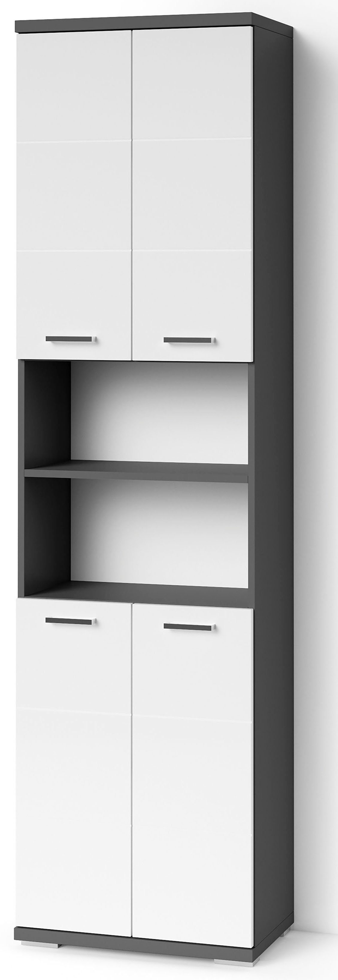byLIVING Hochschrank Nebraska Breite 50 cm, Badezimmerschrank mit Metallgriffen, viel Stauraum