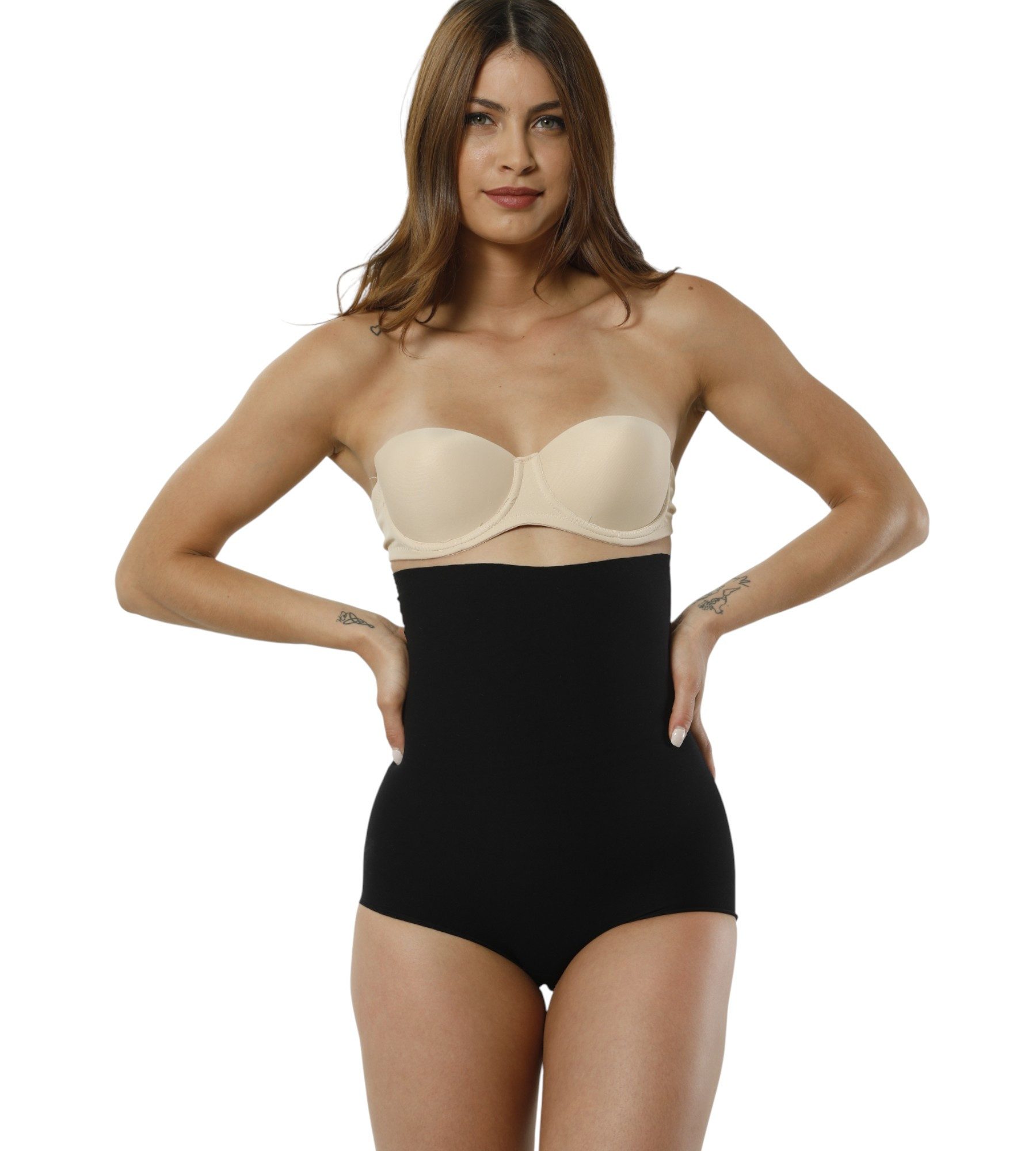 Formangel Miederslip mit hoher Taille – shaping Slip Corsage mit Silikonbund & Lasercut (1-St) shaping Effekt, hoher Bund, rutschfest durch Silikonbund