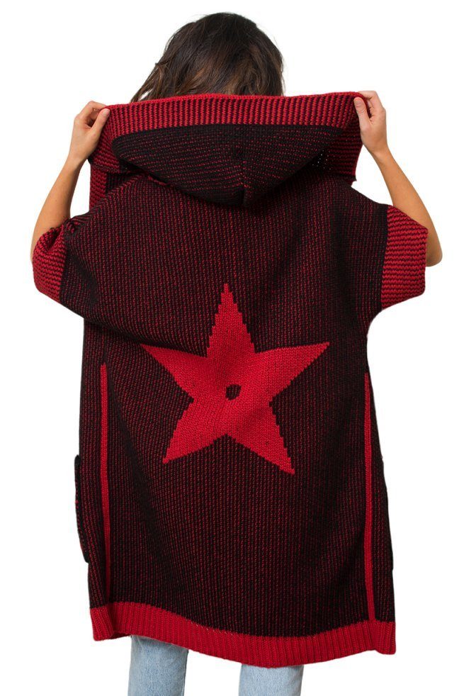 Kamea Cardigan Modische Strickjacke kurzärmelige eingestricktem mit Stern