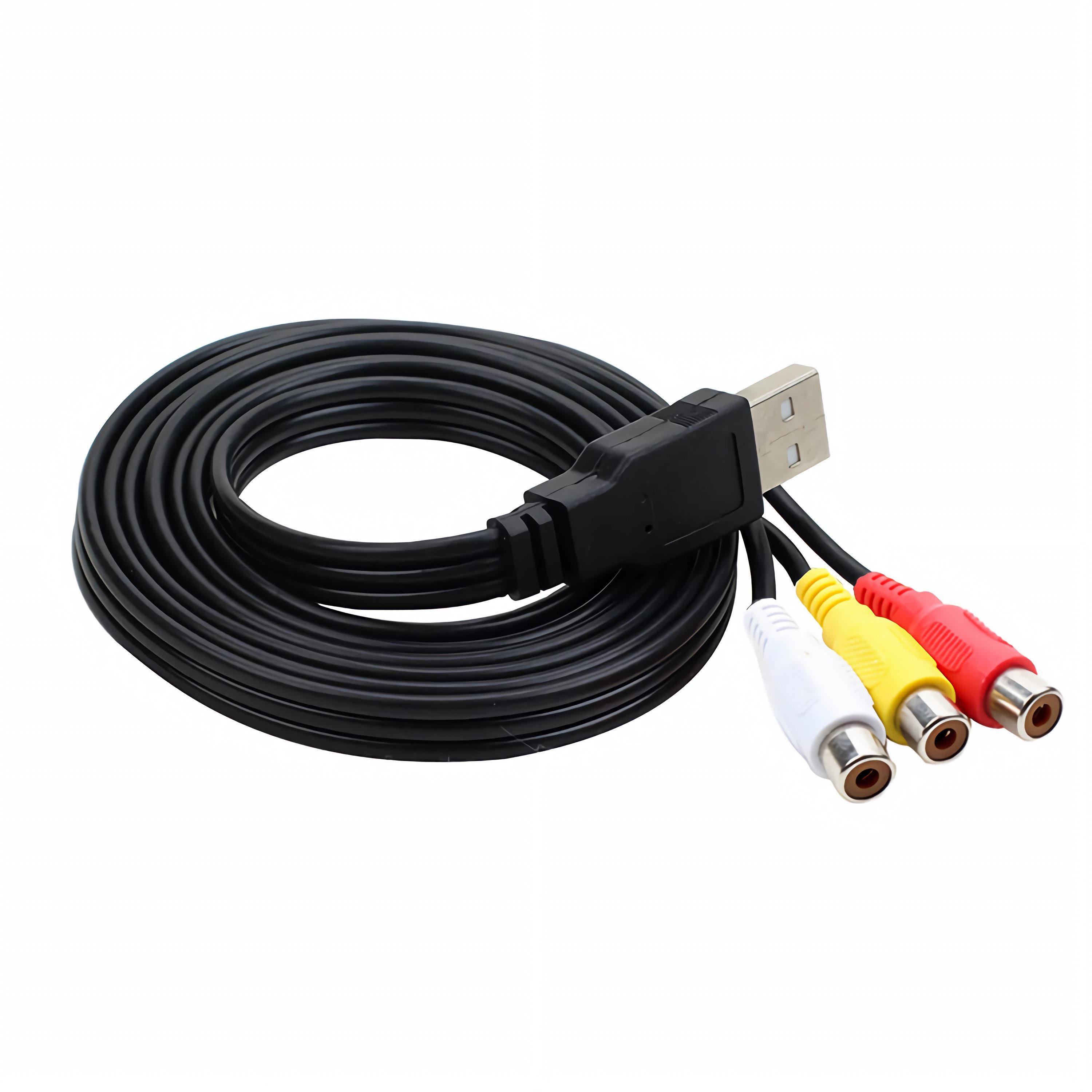 Bolwins O28 USB auf Cinch Kabel USB 2.0 Stecker zu 3 Cinch 3RCA Buchse AV 1,5m Audio- & Video-Kabel, USB-A Stecker, 3×RCA Buchse (150 cm), Plug & Play, Audio- & Videoübertragung