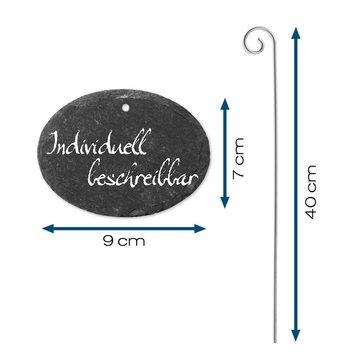 Hoberg Gartenstecker (10er Set) Schiefer-Pflanzschilder oval