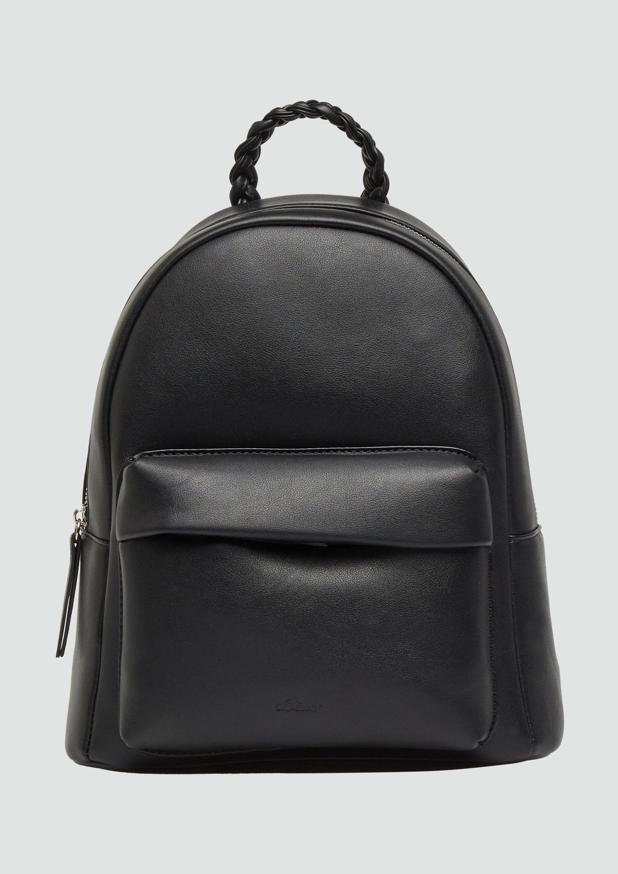 s.Oliver Rucksack Tasche, Rucksack in Leder-Optik mit Reißverschlussfächern