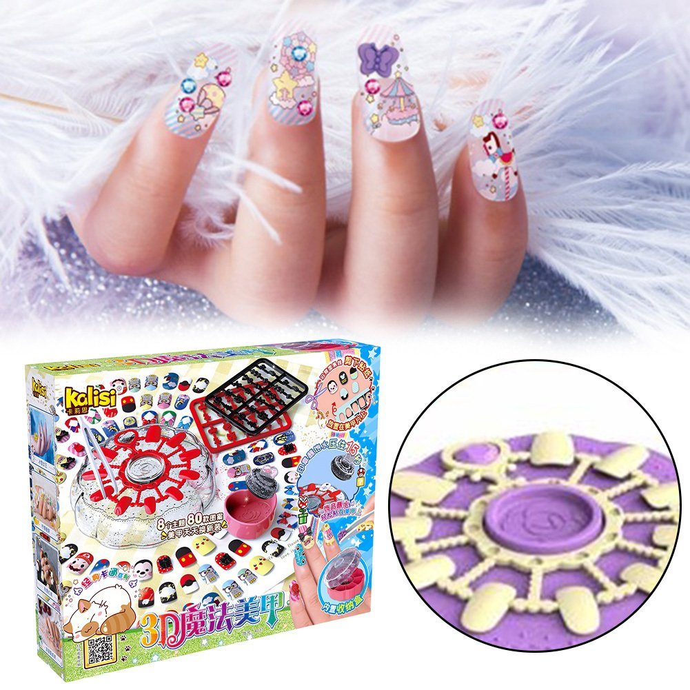 Spielzeug Modische, Zubehör Nail Blusmart 3D-Nagelaufkleber, zodiac Cartoon, Für sign Kinder, Aufkleber Nageldesign