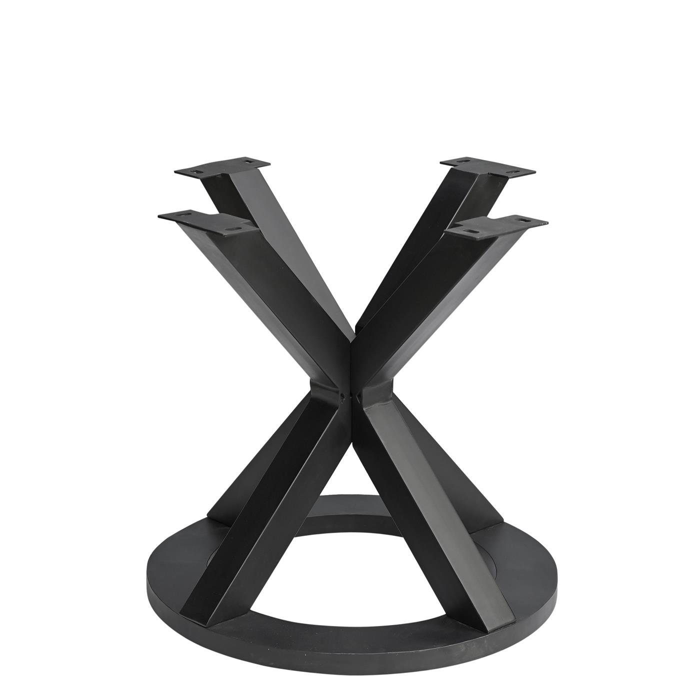 Tischgestell MERID Esstisch geschmiedet Design schwarz Eisen rund, baario Metall Tischfuß Tischbein