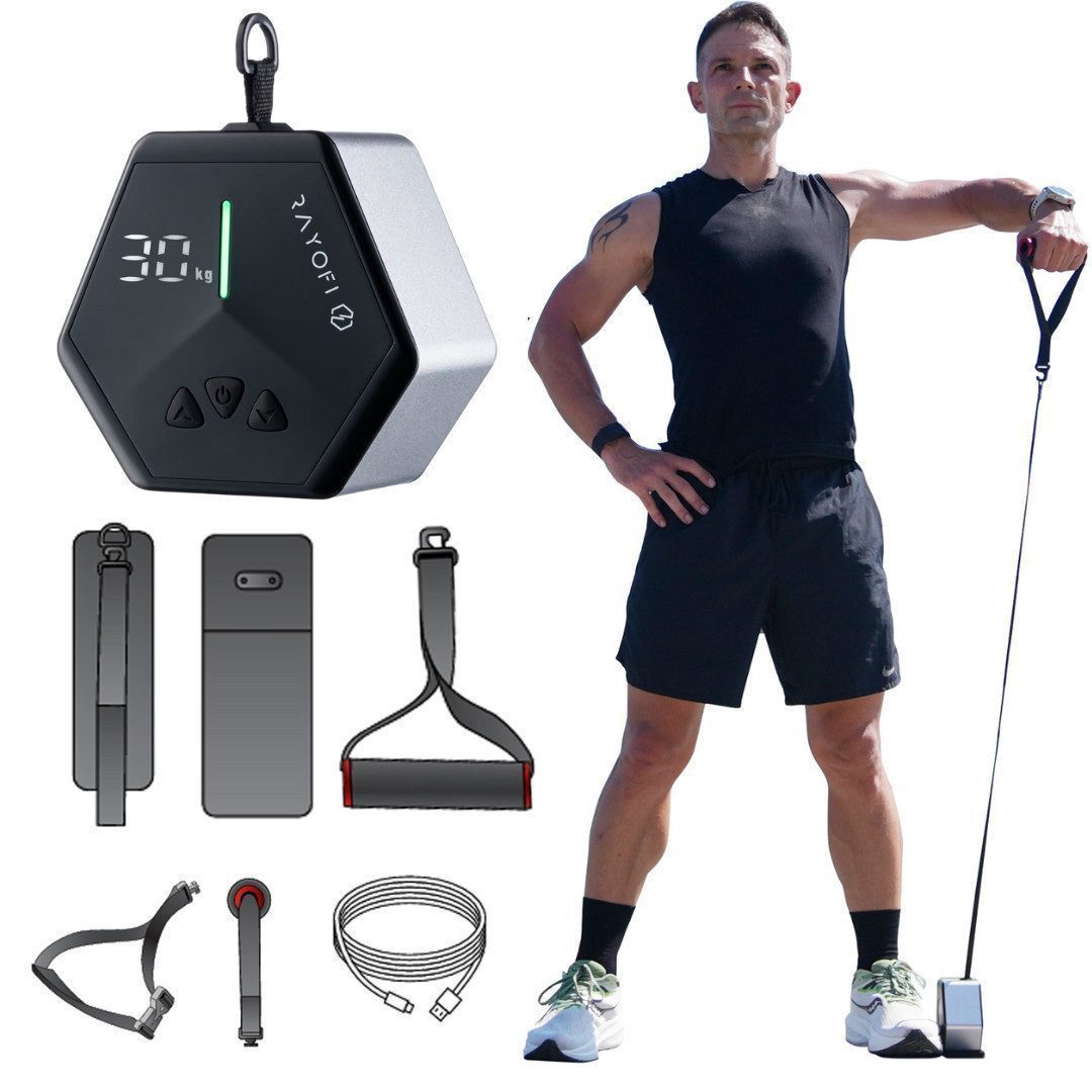 Rayofi Kraftstation Smartes tragbares Fitnessgerät,Kraftstation für zuhause/Büro,app, 0 Gewichtsblöcke (Kraftstation, 2-tlg., Mobiles Fitnessstudio, Kraftstation für zuhause, fitness station), fitness,Ganzkörpertraining mit einem kleinen Gerät,Multifunktion,gift