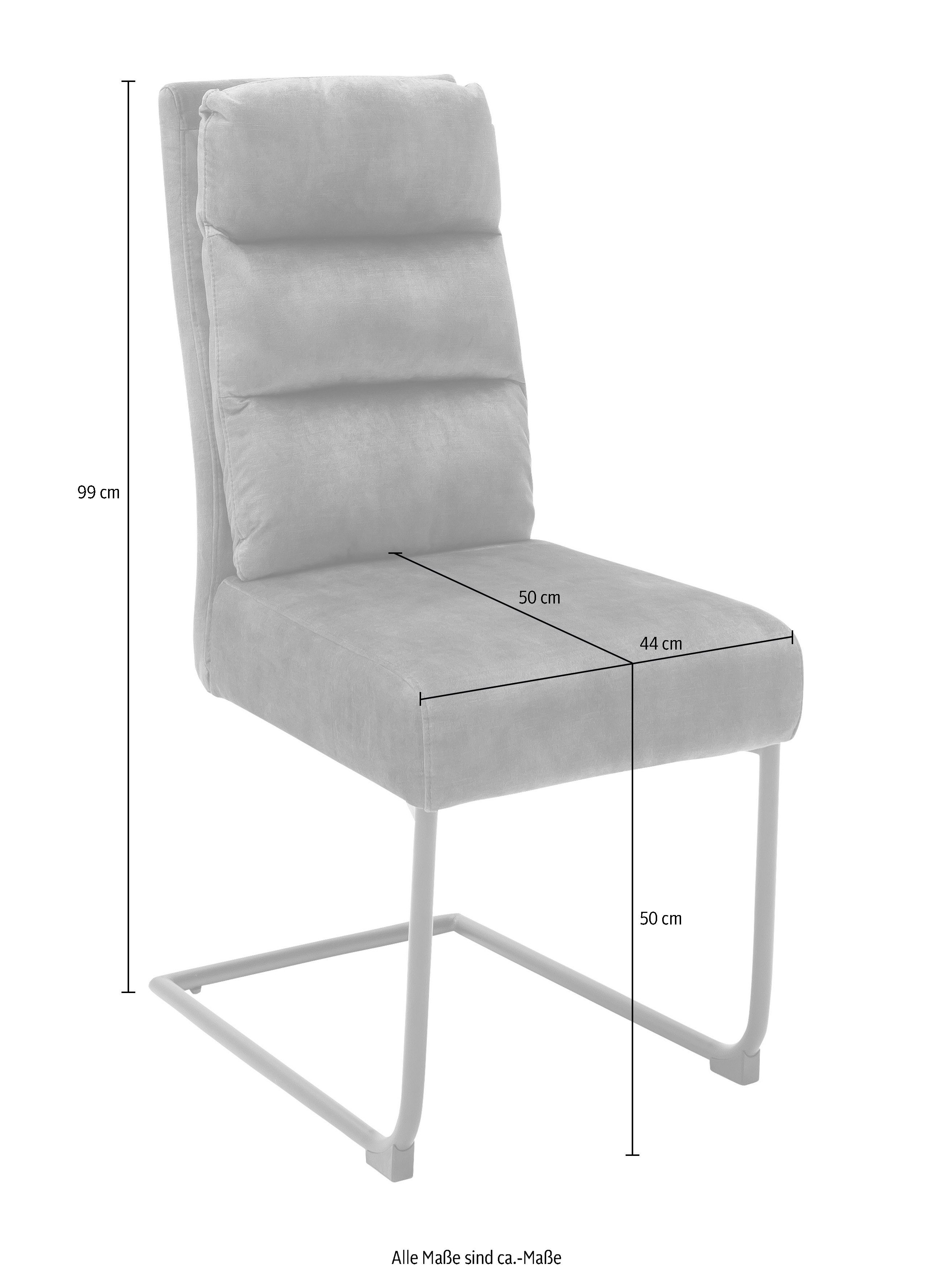 MCA furniture Freischwinger Lampang Stoffbezug | bis Stuhl belastbar im 2 St), kg 2er mit Vintagelook, Olive Olive (Set, 120 Set