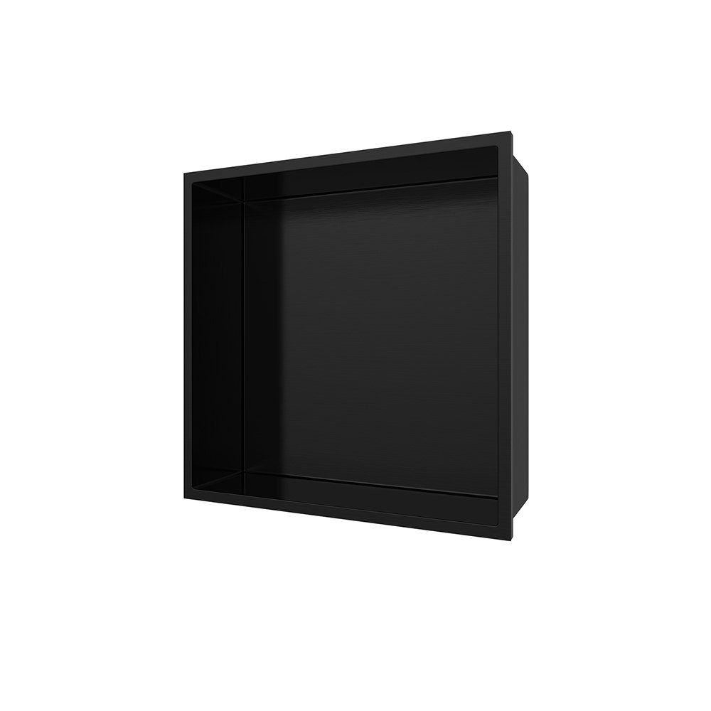 HEC30MB, Aloni Aloni 305x305x100mm rostfrei matt Edelstahl Regalaufsatz schwarz Wandnische (1-St),